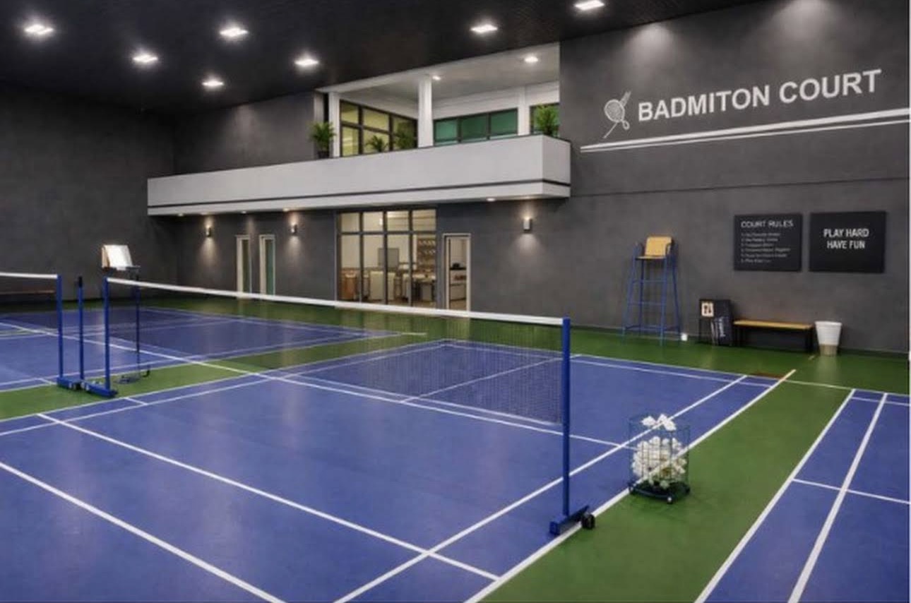 ภาพสนามแบดมินตันภายใน SB Badminton